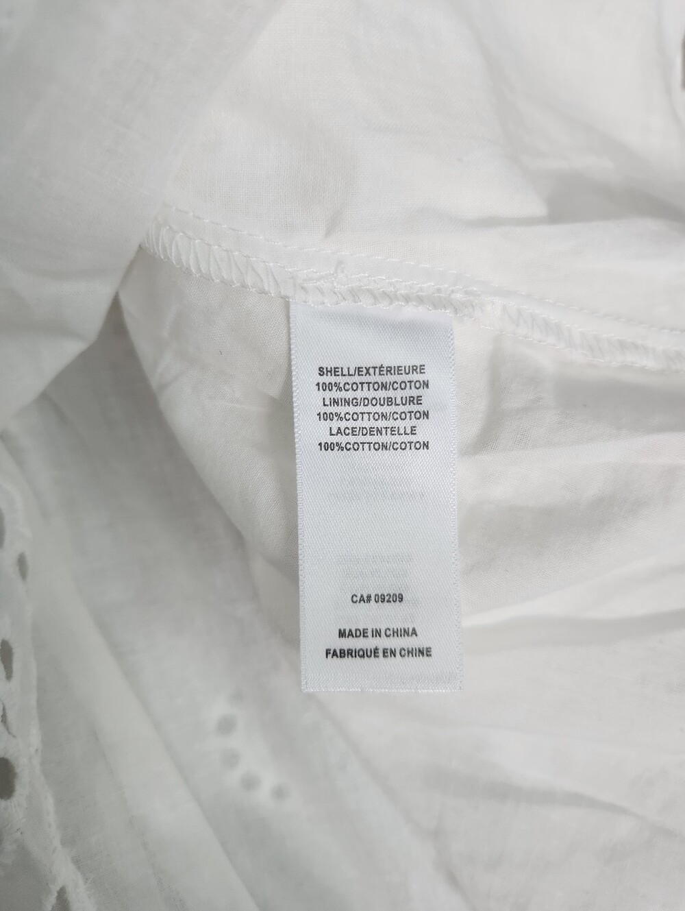 White Eyelet 100% Cotton Midi Dress Flutter Sleeve Size Small Fits Medium - Picture 11 of 12